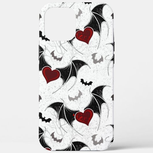 Halloween-Herz mit schwarzen Fledermausflügeln Case-Mate iPhone Hülle (Rückseite)