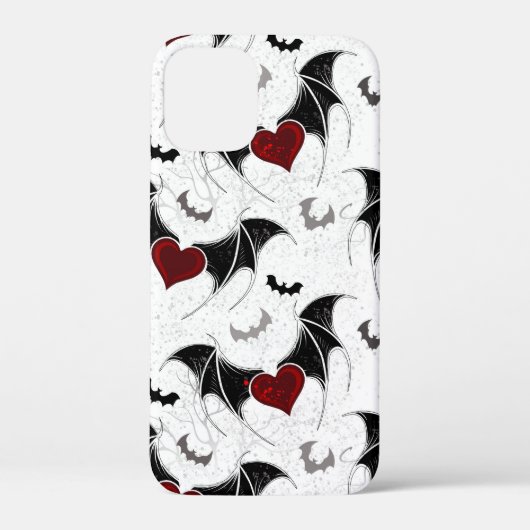 Halloween-Herz mit schwarzen Fledermausflügeln Case-Mate iPhone Hülle (Rückseite)