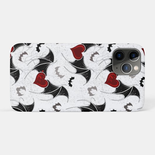 Halloween-Herz mit schwarzen Fledermausflügeln Case-Mate iPhone Hülle (Rückseite (Horizontal))