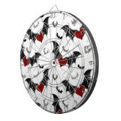 Halloween-Herz mit schwarzen Fledermausflügeln Dartscheibe (Vorderseite rechts)