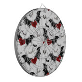 Halloween-Herz mit schwarzen Fledermausflügeln Dartscheibe (Vorderseite Links)