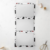 Halloween-Herz mit schwarzen Fledermausflügeln Dreifach Gefaltete Einladung (Innenseite)