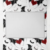 Halloween-Herz mit schwarzen Fledermausflügeln Dreifach-gefaltete Programmkarte (Innenseite Mitte)