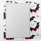 Halloween-Herz mit schwarzen Fledermausflügeln Dreifach Gefaltete Urlaubskarte (Innen Erste Seite)