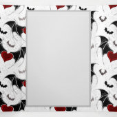 Halloween-Herz mit schwarzen Fledermausflügeln Dreifach Gefaltete Urlaubskarte (Innenseite Mitte)