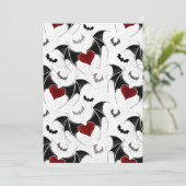 Halloween-Herz mit schwarzen Fledermausflügeln Feiertagskarte (Stehend Vorderseite)
