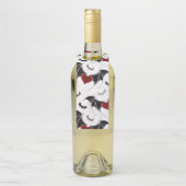 Halloween-Herz mit schwarzen Fledermausflügeln Flaschenanhänger (Auf Flasche)