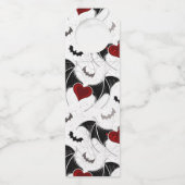 Halloween-Herz mit schwarzen Fledermausflügeln Flaschenanhänger (Vorderseite)