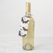 Halloween-Herz mit schwarzen Fledermausflügeln Flaschenanhänger (Angewinkelt)