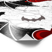 Halloween-Herz mit schwarzen Fledermausflügeln Fotodruck (Ecke)