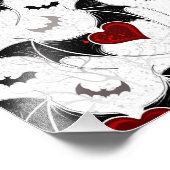 Halloween-Herz mit schwarzen Fledermausflügeln Fotodruck (Ecke)