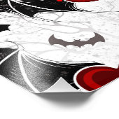 Halloween-Herz mit schwarzen Fledermausflügeln Fotodruck (Ecke)