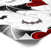 Halloween-Herz mit schwarzen Fledermausflügeln Fotodruck (Ecke)