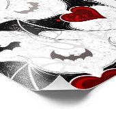 Halloween-Herz mit schwarzen Fledermausflügeln Fotodruck (Ecke)