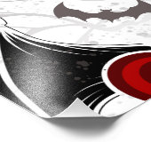 Halloween-Herz mit schwarzen Fledermausflügeln Fotodruck (Ecke)