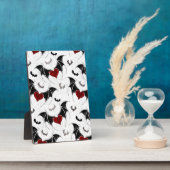 Halloween-Herz mit schwarzen Fledermausflügeln Fotoplatte (Seite)