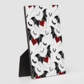 Halloween-Herz mit schwarzen Fledermausflügeln Fotoplatte (Seite)