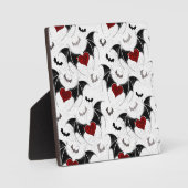 Halloween-Herz mit schwarzen Fledermausflügeln Fotoplatte (Vorderseite)