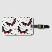 Halloween-Herz mit schwarzen Fledermausflügeln Gepäckanhänger (Vorderseite (Horizontal))