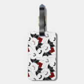 Halloween-Herz mit schwarzen Fledermausflügeln Gepäckanhänger (Rückseite vertikal)