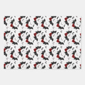 Halloween-Herz mit schwarzen Fledermausflügeln Geschenkpapier Set (Vorderseite)