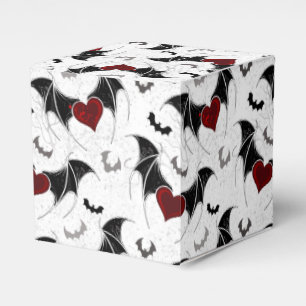 Halloween-Herz mit schwarzen Fledermausflügeln Geschenkschachtel