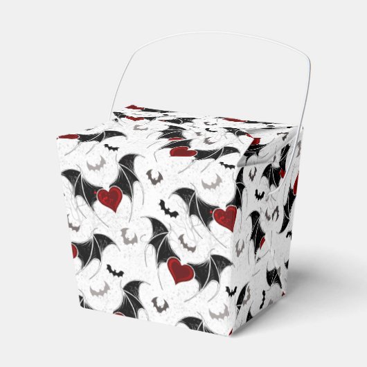 Halloween-Herz mit schwarzen Fledermausflügeln Geschenkschachtel (Vorderseite)