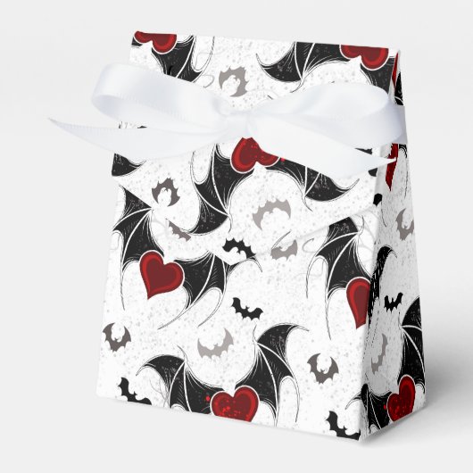 Halloween-Herz mit schwarzen Fledermausflügeln Geschenkschachtel (Vorderseite)