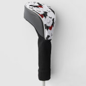 Halloween-Herz mit schwarzen Fledermausflügeln Golf Headcover (angewinkelt)
