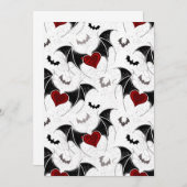 Halloween-Herz mit schwarzen Fledermausflügeln Hinweiskarte (Vorne/Hinten)