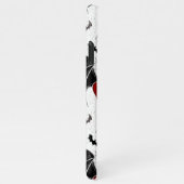 Halloween-Herz mit schwarzen Fledermausflügeln iPhone Hülle (Rechte Seite)