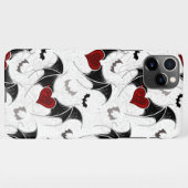 Halloween-Herz mit schwarzen Fledermausflügeln iPhone Hülle (Rückseite (Horizontal))