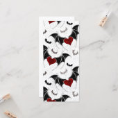 Halloween-Herz mit schwarzen Fledermausflügeln Karte (Vorderseite/Rückseite Beispiel)