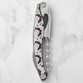 Halloween-Herz mit schwarzen Fledermausflügeln Kellnermesser (Rückseite)