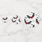 Halloween-Herz mit schwarzen Fledermausflügeln Konfetti (Vorderseiten)