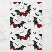 Halloween-Herz mit schwarzen Fledermausflügeln Lebensmitteletikett (Einzelnes Label)