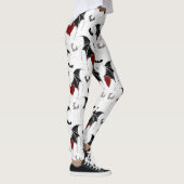 Halloween-Herz mit schwarzen Fledermausflügeln Leggings (Rechts)