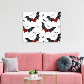 Halloween-Herz mit schwarzen Fledermausflügeln Leinwanddruck (Insitu (Wohnzimmer))