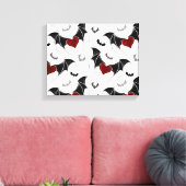 Halloween-Herz mit schwarzen Fledermausflügeln Leinwanddruck (Insitu (Wohnzimmer))