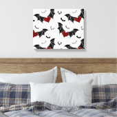 Halloween-Herz mit schwarzen Fledermausflügeln Leinwanddruck (Insitu (Schlafzimmer))