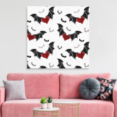 Halloween-Herz mit schwarzen Fledermausflügeln Leinwanddruck (Insitu (Wohnzimmer))