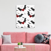 Halloween-Herz mit schwarzen Fledermausflügeln Leinwanddruck (Insitu (Wohnzimmer))