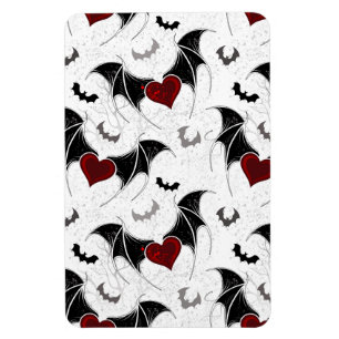 Halloween-Herz mit schwarzen Fledermausflügeln Magnet