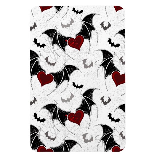 Halloween-Herz mit schwarzen Fledermausflügeln Magnet (Vertikal)