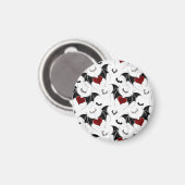 Halloween-Herz mit schwarzen Fledermausflügeln Magnet (Vorderseite/Rückseite)