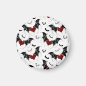 Halloween-Herz mit schwarzen Fledermausflügeln Magnet (Vorne)