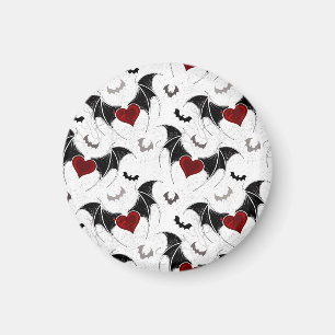 Halloween-Herz mit schwarzen Fledermausflügeln Magnet