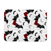 Halloween-Herz mit schwarzen Fledermausflügeln Magnet (Horizontal)