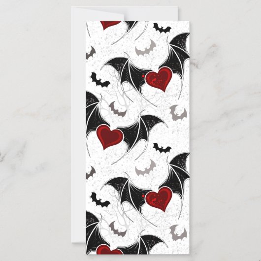 Halloween-Herz mit schwarzen Fledermausflügeln Magneteinladung (Vorderseite)