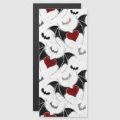 Halloween-Herz mit schwarzen Fledermausflügeln Magneteinladung (Vorne/Hinten)